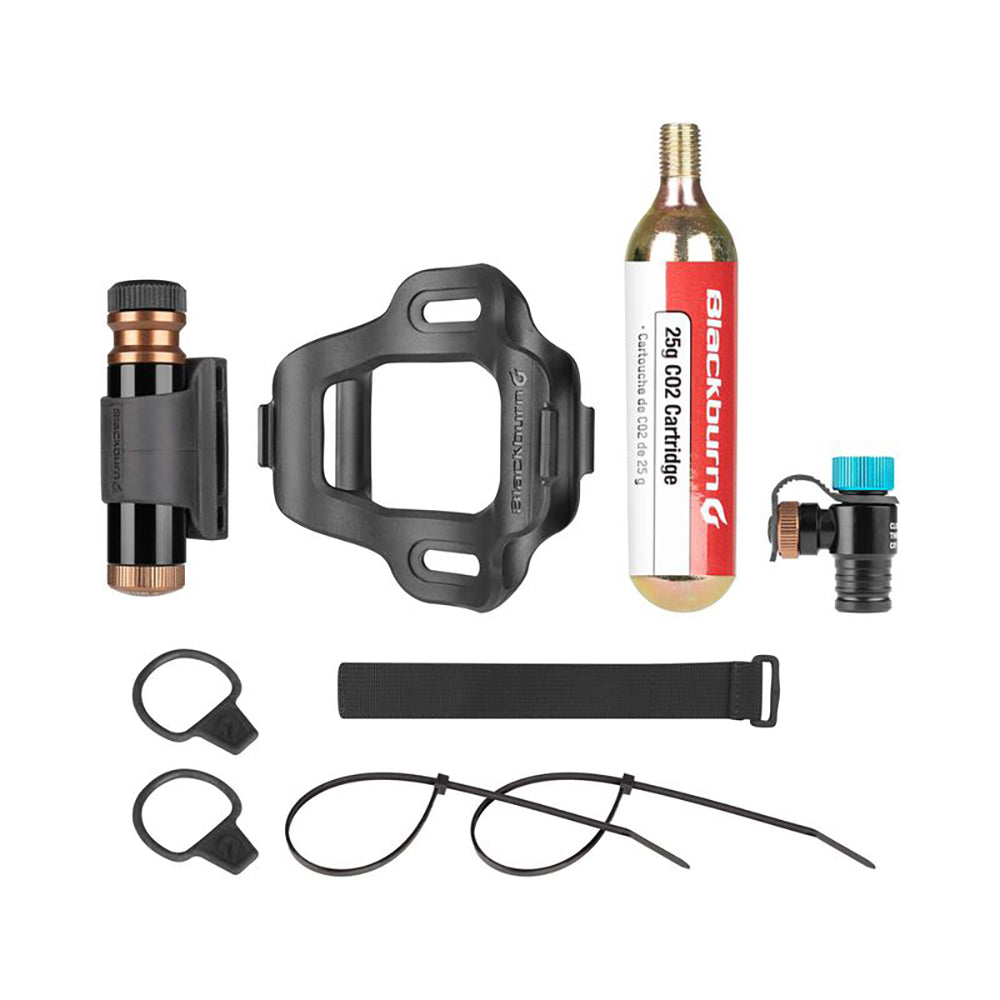 Blackburn Pro Plugger Tubeless Tyre Repair Tool and CO2 Inflator Combo Set with Under Bottle Cage Holder and CO2 Cartridge