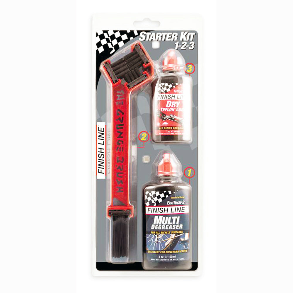 Finish Line Grunge Brush Starter Kit Brush, 120ml Degreaser and 60ml Lube