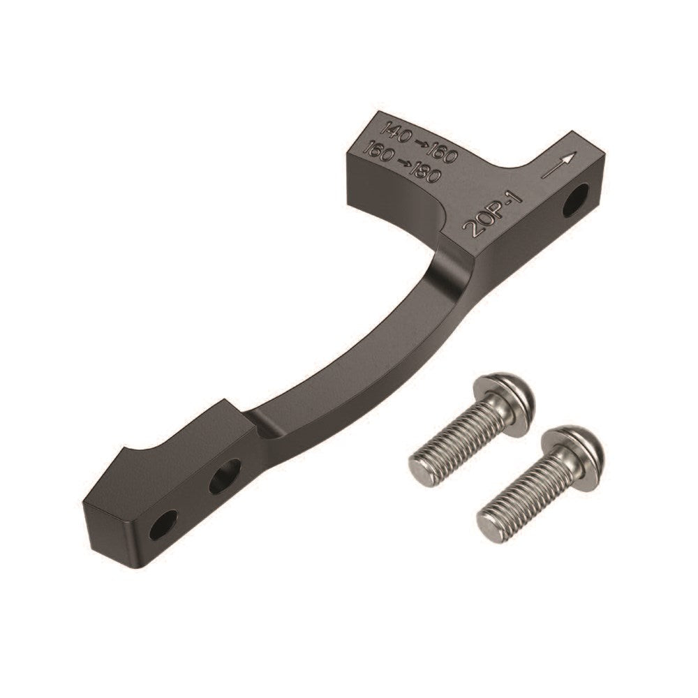 SRAM Post Bracket - 20 P 1  (FOR USE WITH 160MM AND 180MM ROTORS ONLY)  (140 to 160 OR 160 to 180), INCLUDES STAINLESS BRACKET MOUNTING BOLTS