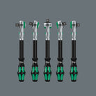 The ratchet head pivots freely and can be locked into any defined position by using the slide switch that is positioned on either side. It is even possible to work in very confined and difficult-to-access areas with enhanced hand clearance. The prede