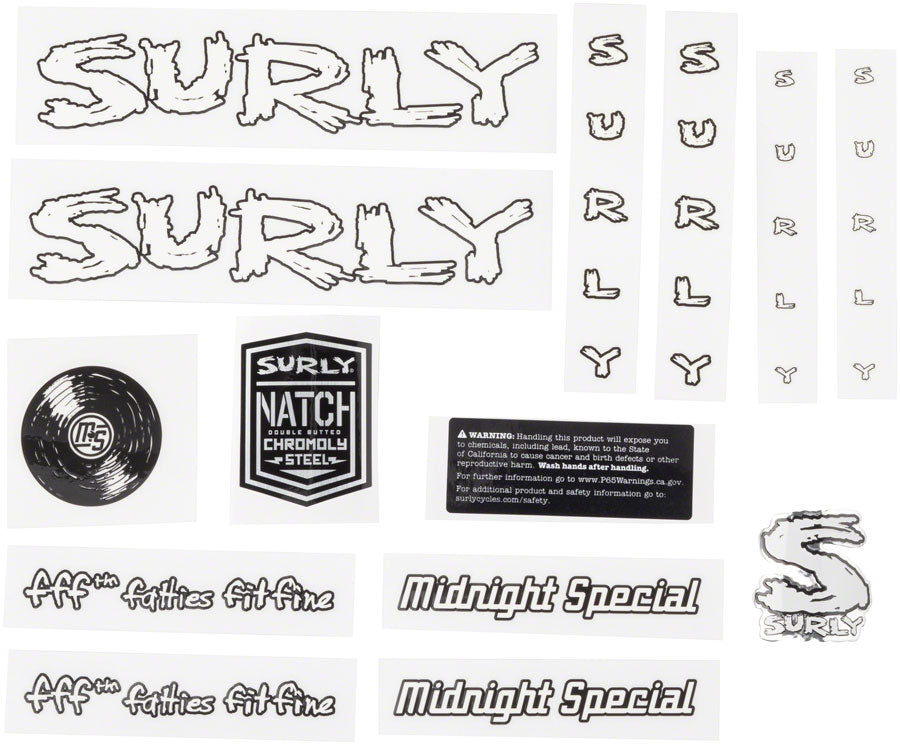Surly Midnight Special White Decal Set