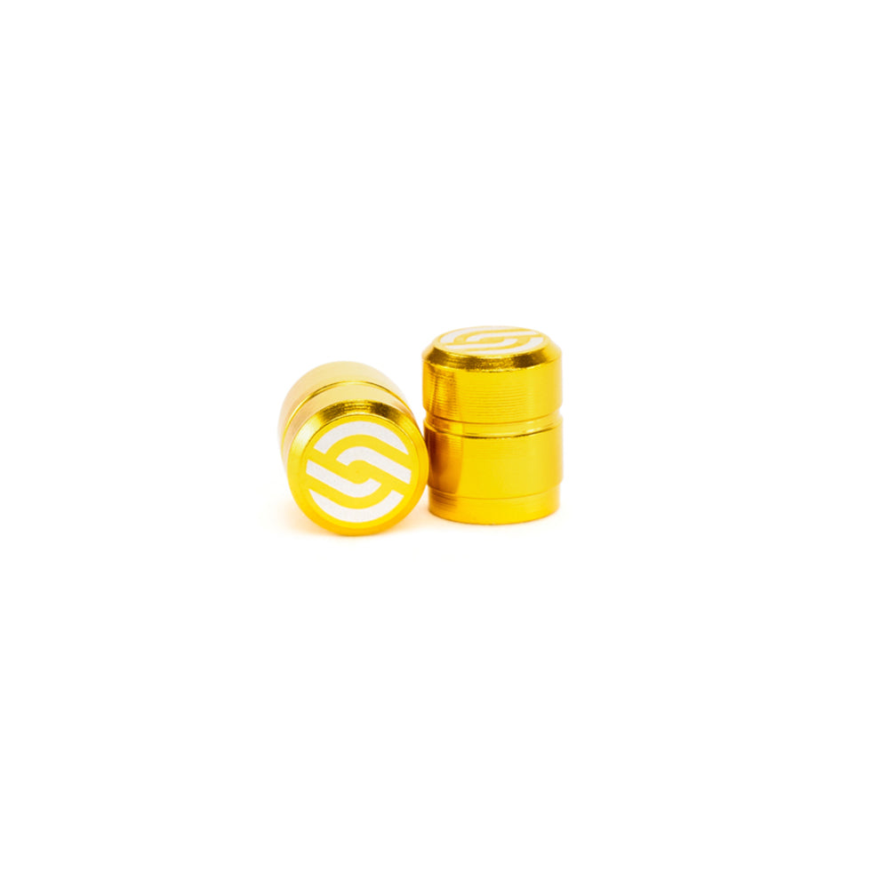 Salt CNC valve caps, pair, Gold
